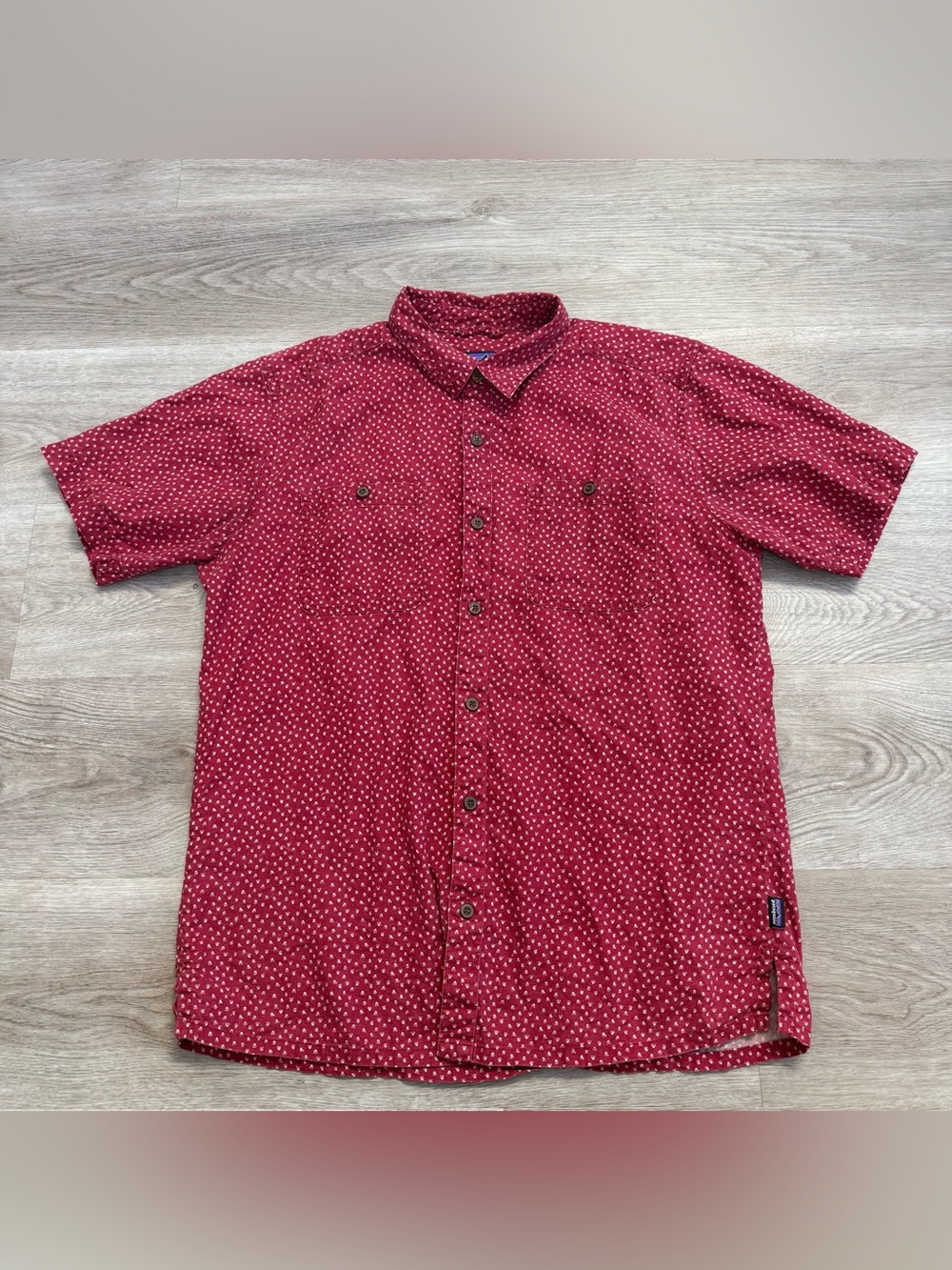 Patagonia Men’s Back Step Short Sleeve Button Down Shirt Hemp Blend Sz M